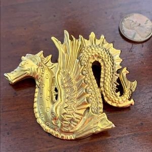 Vintage Gold MMA Winged Dragon Pendant - Sea Drake